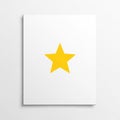 Featuring a yellow five pointed star centered on a plain white Royalty Free Stock Photo
