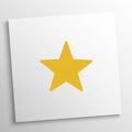 Featuring a yellow five pointed star centered on a square white Royalty Free Stock Photo