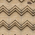 Featuring a zigzag pattern using beige bricks arranged in a chevron Royalty Free Stock Photo