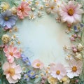 background flower frame, flower art , AIgenerated Royalty Free Stock Photo