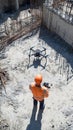 Advanced Drone Deployment for Construction Site Surveying Royalty Free Stock Photo