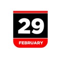29 feb calendar day vector icon