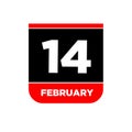 14 feb calendar day vector icon