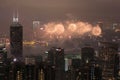 11 Feb 2013 Chinese New Year Fireworks in Hong Kong Royalty Free Stock Photo