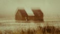 FEB 14, 2019 - COLORADO, USA Deserted Cabin in Old West - Colorado - in snow storm Royalty Free Stock Photo