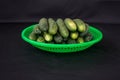 22, Feb. 2017 Dalat- cucumber fruits and black background