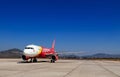 Airplane at Dalat Vietnam airport with blue sky Royalty Free Stock Photo