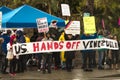 FEB 2, 2019 - LA, CA, USA - US Hands off Venezuela protest march in Los Angeles, California in support of Maduro regime