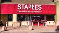 Feb 14, 2020 Milpitas / CA / USA - Staples, The office superstore location in San Francisco Bay Area; Staples Inc. is a private Royalty Free Stock Photo