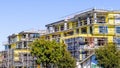 Feb 3, 2020 Mountain View / CA / USA - Multifamily residential building under construction; the entire Silicon Valley and the San