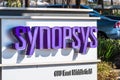 Feb 18, 2020 Mountain View / CA / USA - Synopsys sign at their corporate headquarters in Silicon Valley, San Francisco bay area;