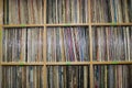 11 feb 2006 Music record shop interior with racks full of vintage vinyl records Royalty Free Stock Photo