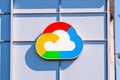 Feb 24, 2020 Sunnyvale / CA / USA - Close up of Google Cloud symbol displayed at their headquarters in Silicon Valley; South San