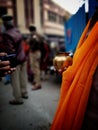 Feb 17, 2020 - Varanasi/India : A saint is holding a brass made pot in his hand to perform the Hindu rituals in Varanasi, India.