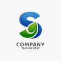 Letter S leaf logo design Royalty Free Stock Photo