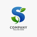 Letter S leaf logo design Royalty Free Stock Photo