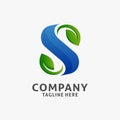 Letter S leaf logo design Royalty Free Stock Photo
