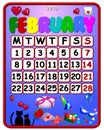 February 2010 calendar Royalty Free Stock Photo