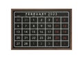 2023 February Black Chalkboard Calendar