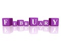 February in 3d cubes