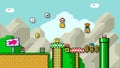 Art of Super Mario World classic video game, pixel design vector illustration