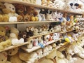 February 11, 2017 baby fluffyUkraine shelf softness with soft toys in the store Royalty Free Stock Photo