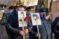 February 15, 2022 Balti Moldova. People at the laying of flowers on the Day of Remembrance of the fallen soldiers