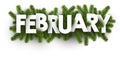 February banner with fir branches.