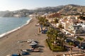 February 23, 2020: Beach with boats. A small sunny town in the south of Spain. Gorol Almunecar