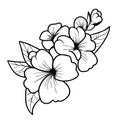 February birth flower violet primrose drawing, minimalist primrose tattoo, black primrose flower tattoo,