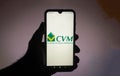 February 5, 2021, Brazil. In this photo illustration the Comissao de Valores Mobiliarios CVM logo seen displayed on a smartphone Royalty Free Stock Photo