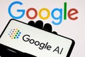 February 9, 2023, Brazil. In this photo illustration, the Google AI logo is displayed on a smartphone screen