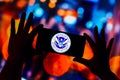 February 7, 2023, Brazil. The United States Department of Homeland Security (DHS) logo is displayed on Royalty Free Stock Photo
