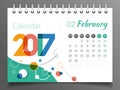 February 2017. Calendar 2017