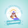 2 February Calendar happy groundhog day