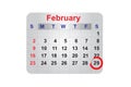 February 29 2020 calendar icon, also known as leap year day, is a date added to most years that are divisible by 4. Royalty Free Stock Photo