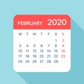 February 2020 Calendar Leaf - Vector Illustration