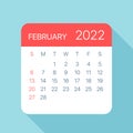 February 2022 Calendar Leaf - Vector Illustration
