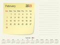 February 2021 Calendar Paper Note Design Royalty Free Stock Photo