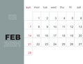 February 2021. Calendar planner design template. Week starts on Sunday