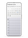 February 2023 calendar smartphone