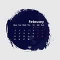 february 2019 Calendar Template.Starts from Monday.Vector illustration.