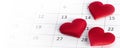 February 14 on calendar Valentines day Royalty Free Stock Photo