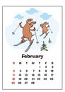 February 2018 calendar