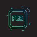 February calender icon design vector