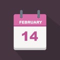 February 14 calender Royalty Free Stock Photo