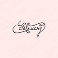 February calligraphy hand lettering design.Floral flower calligraphy style, Vector Illustration for Your Design