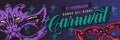 February carnival vintage colorful banner