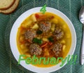 On February 4, day of soup, soup, quenelles soup, quenelles, children`s soup, tasty soup, potatoes and quenelle soup, soup transpa