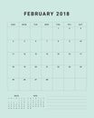 February 2018 desk calendar vector illustration